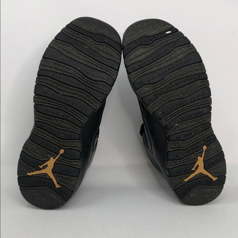Air Jordan 10 Retro NYC Black Gold (GS) 310806-012 Youth Sneakers - Size 6.5Y